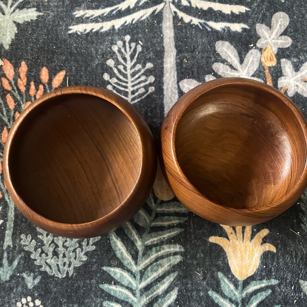 Vintage Dolphin Genuine Teak Wood Salad Bowl Set